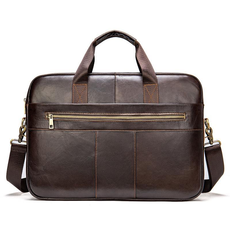 Practical Leather Briefcase Handbag Business Crossbody Bag With Unique Insert Design
