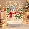 DIY Diamond Art LED Night Light &ndash; Light-Up Table Decor, Double-Sided Printed DIY Crystal Pearl Painting Decoration for Holiday & Gifts(Two snowmen)