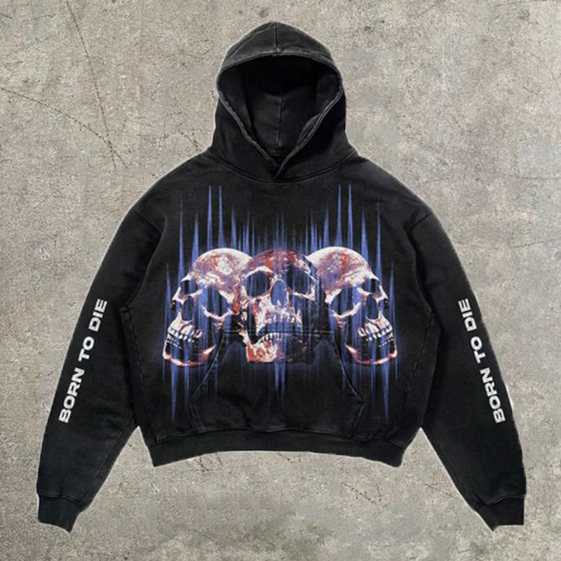 Vintage Born To Die Graphic Acid Washed Oversized Hoodie