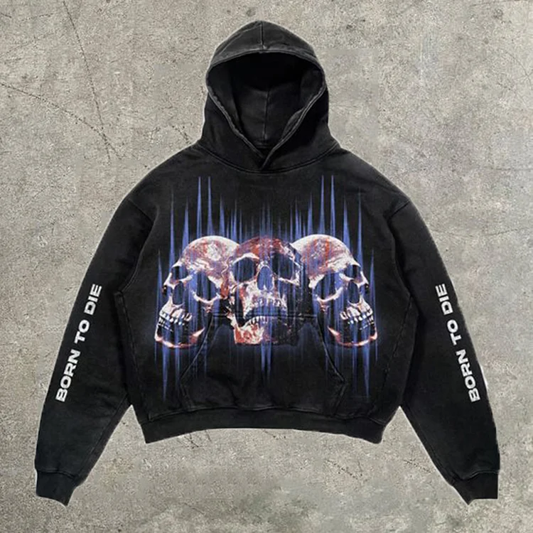 Vintage Born To Die Graphic Acid Washed Oversized Hoodie