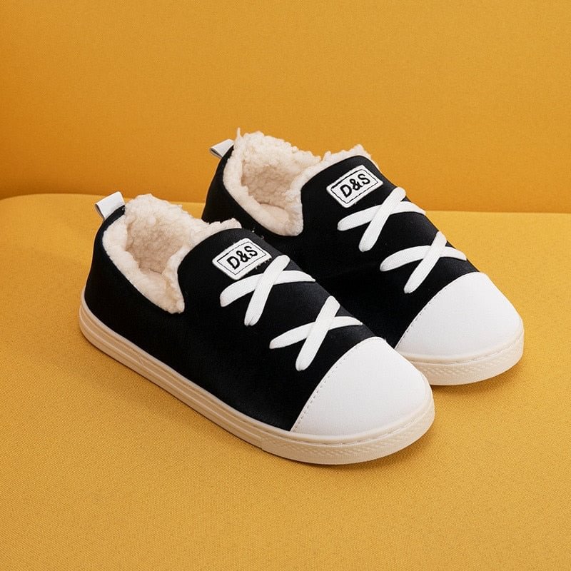 Comemore Man Women Winter Home Warm Cotton Slippers Couple Bedroom Indoor Sneakers New Woman Fluffy Slides Plush House Shoes 202