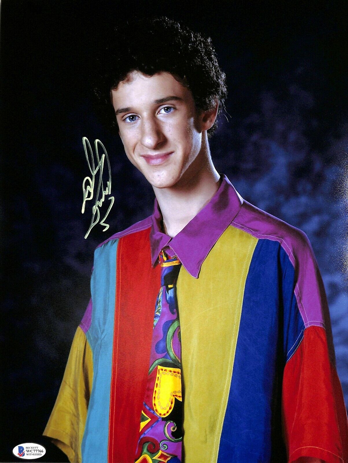 DUSTIN DIAMOND Signed SAVED BY THE BELL Screech 11x14 Photo Poster painting Beckett BAS Witness