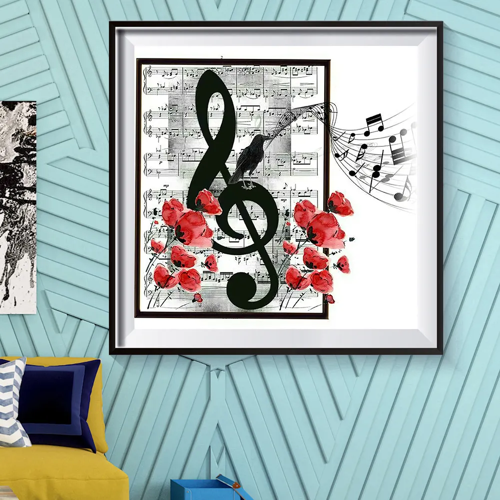 Diamond Painting - Full Round Drill - Music Notes(35*35cm)