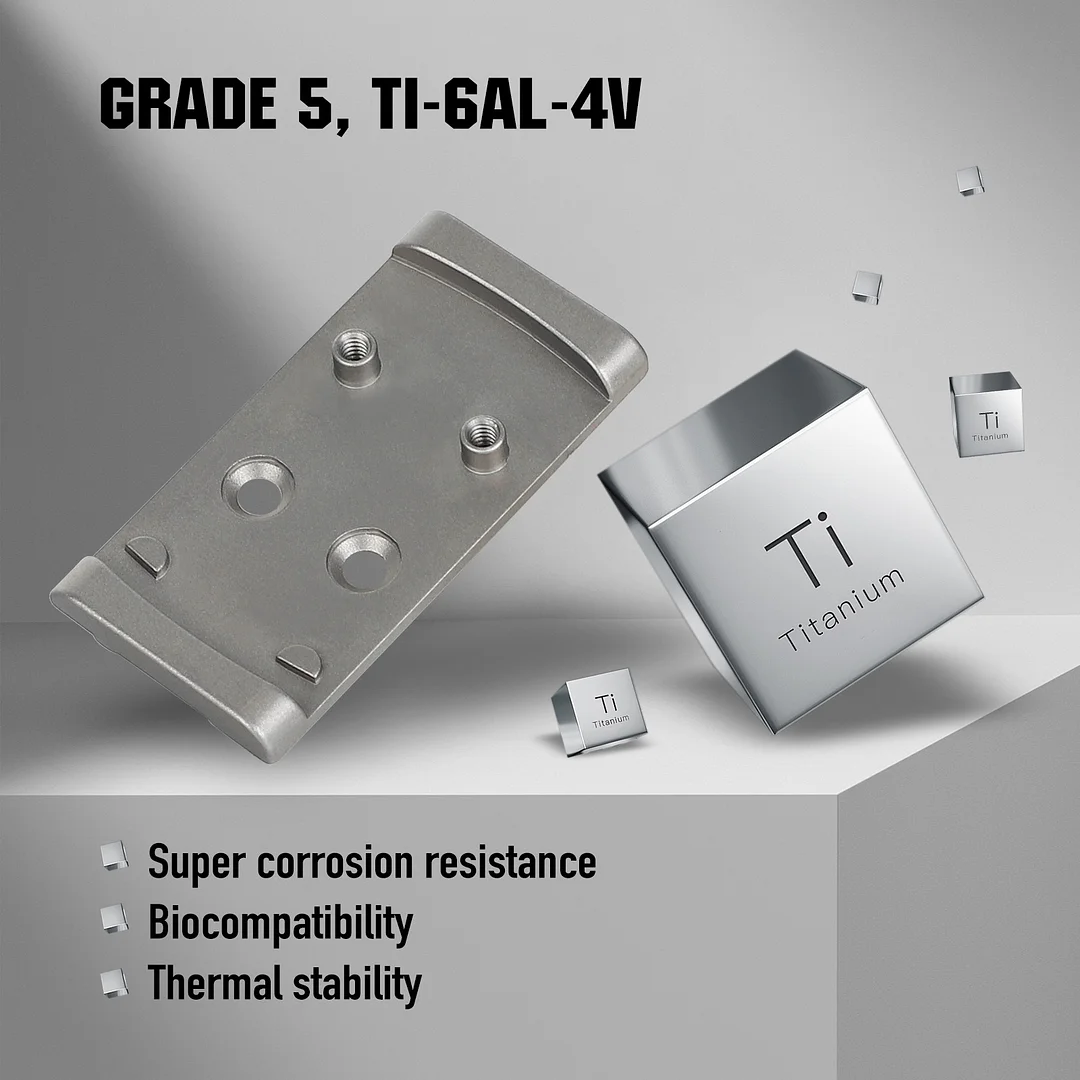 ohhunt® Red Dot GLOCK MOS Adapter Plate Compatible with Holosun 407K 507K EPS Carry and RD U1 CNC Machined from 6AL4V Titanium