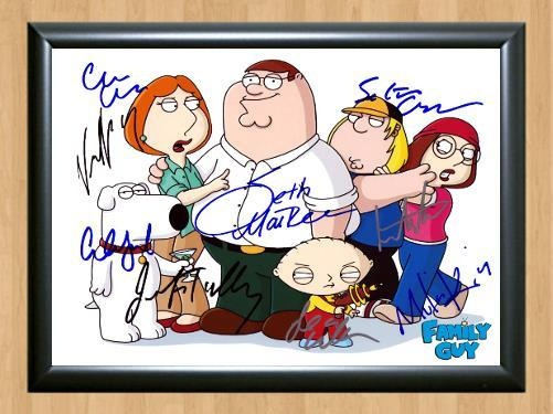 Family Guy Seth MacFarlane Cast Signed Autographed Photo Poster painting Poster Print Memorabilia A3 Size 11.7x16.5