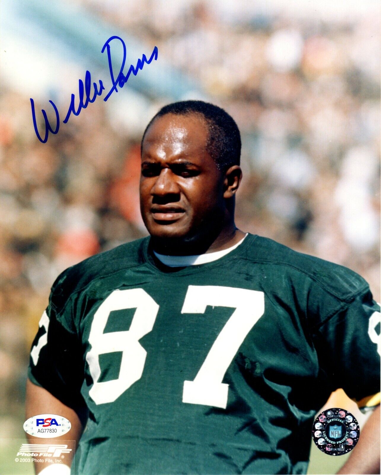 Willie Davis autographed signed 8x10 Photo Poster painting Green Bay Packers PSA COA