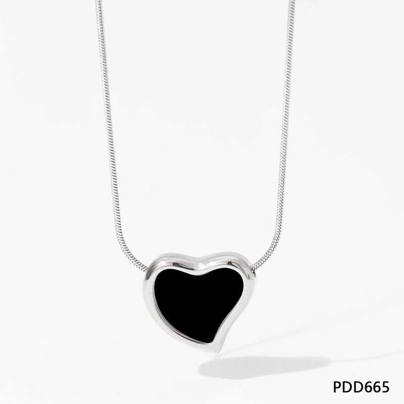 304 Stainless Steel 16K Gold Plated White Gold Plated Gold Plated Casual Minimalist Plating Inlay Heart Shape Artificial Gemstones Necklace