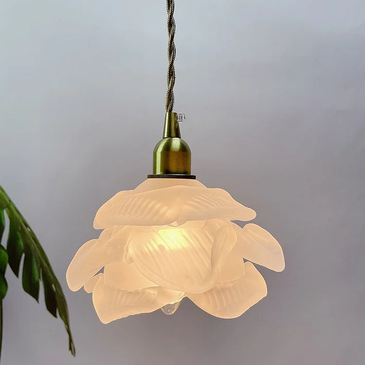Glass Floral Chandelier Bedroom Pendant Light Vjlight