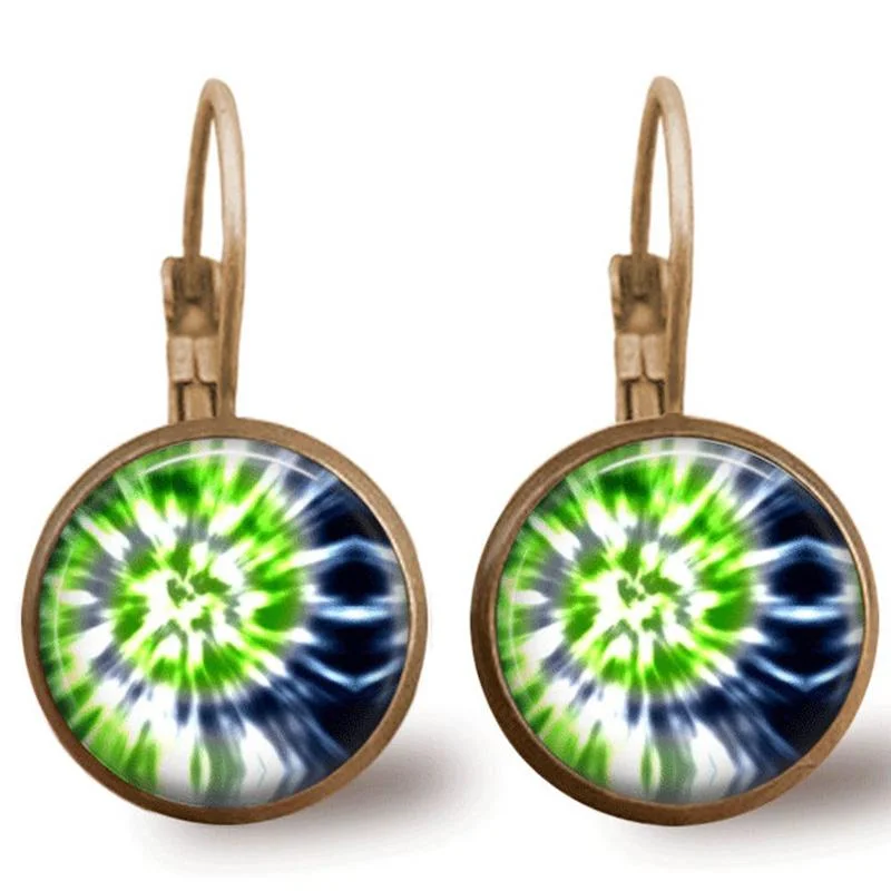 Tie Dye Glass Earrings