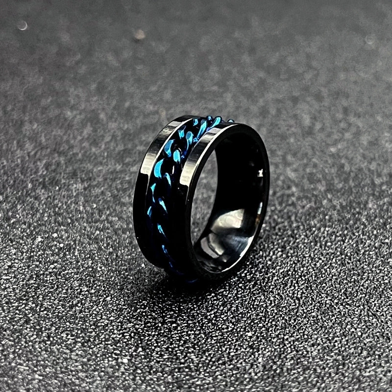 Fashion Stripe Titanium Steel Plating Unisex Rings Men Band Rings