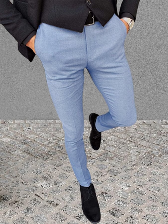 Men's Slim Fit Light Blue Pants