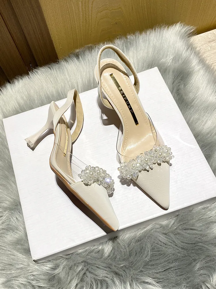 Churchf Churchf New French Transparent Pointed Heels And White Heels