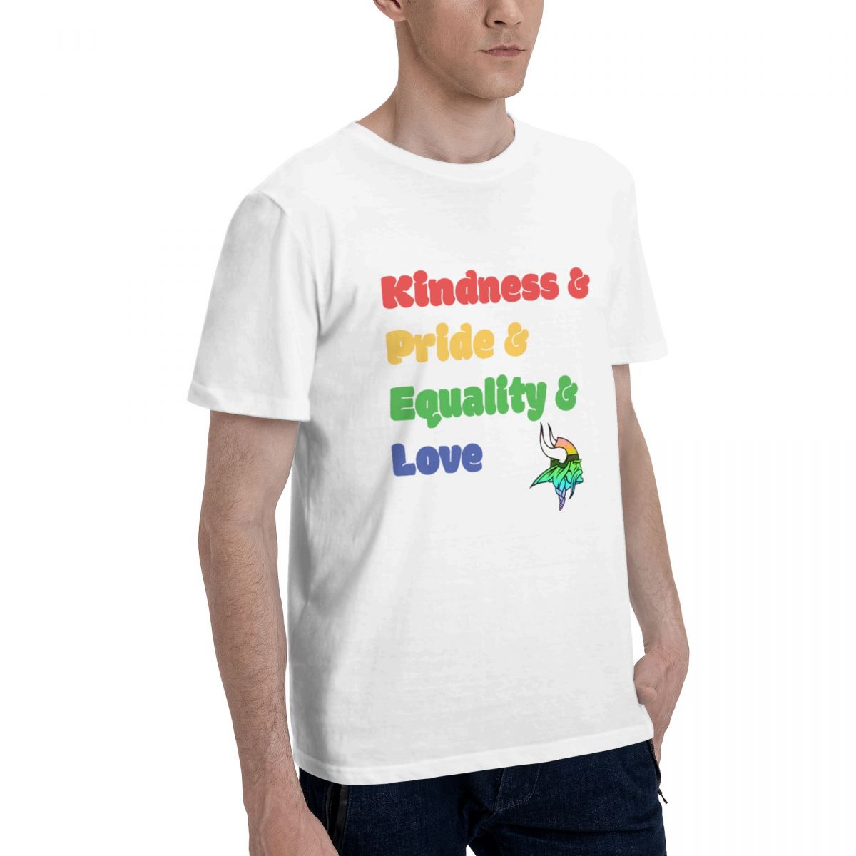 Minnesota Vikings Colorful LGBT Printed Men's Cotton T-Shirt