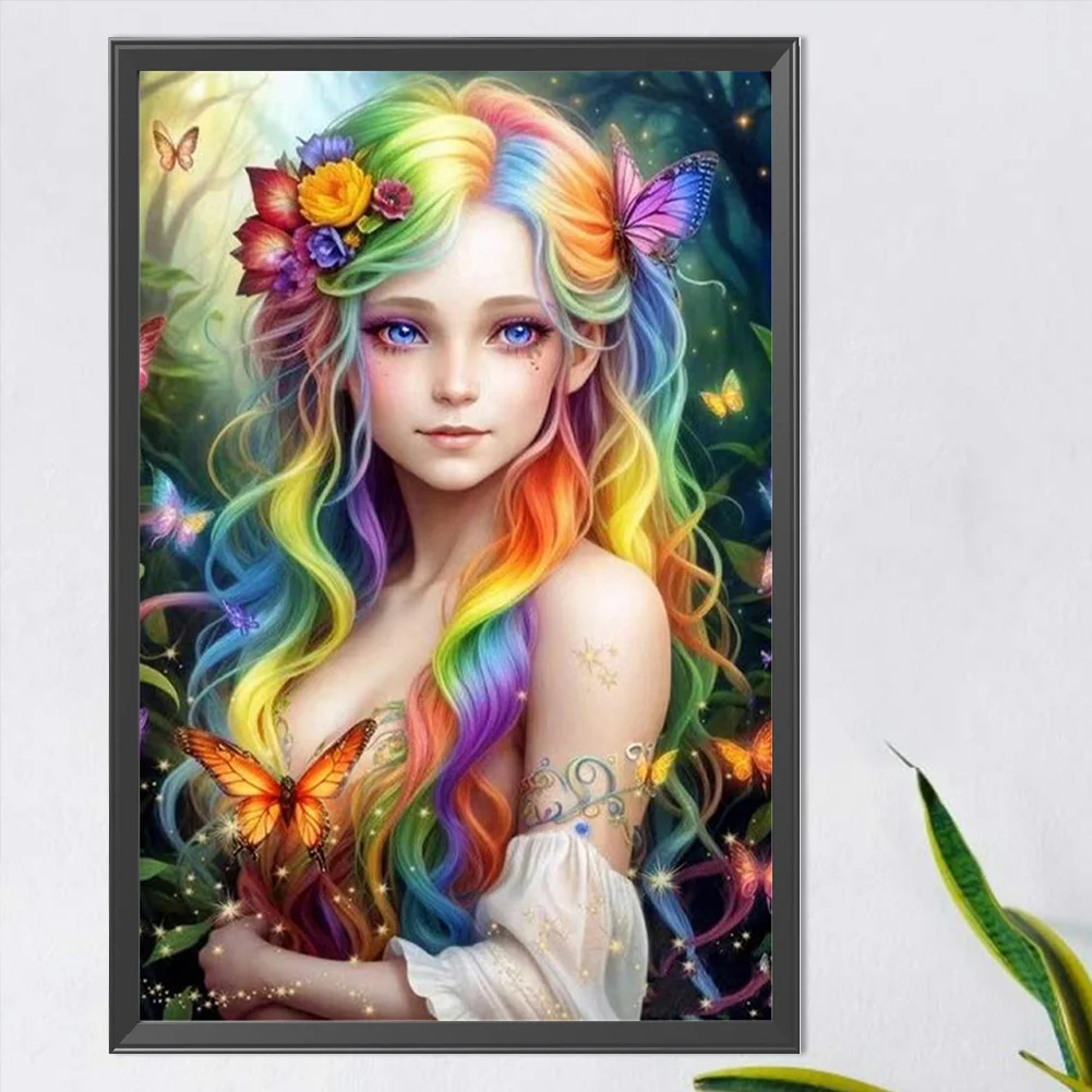 Partial AB Diamond Painting - Full Round Drill - Girl(Canvas|45*65cm)