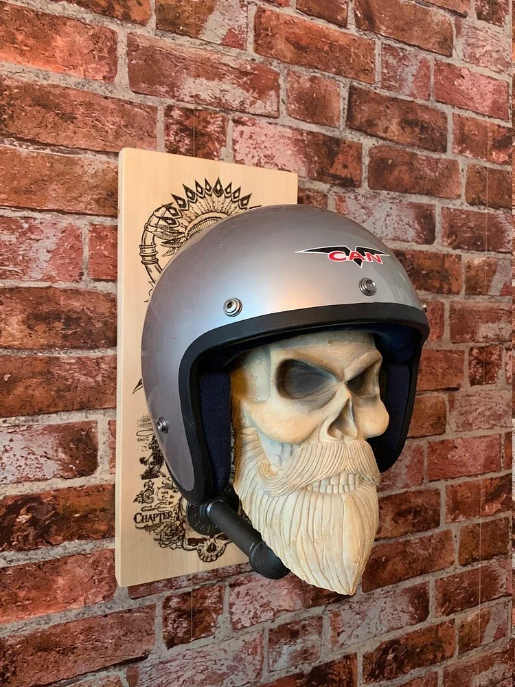 Resin Skull Helmet Holder Beard Skull Skull