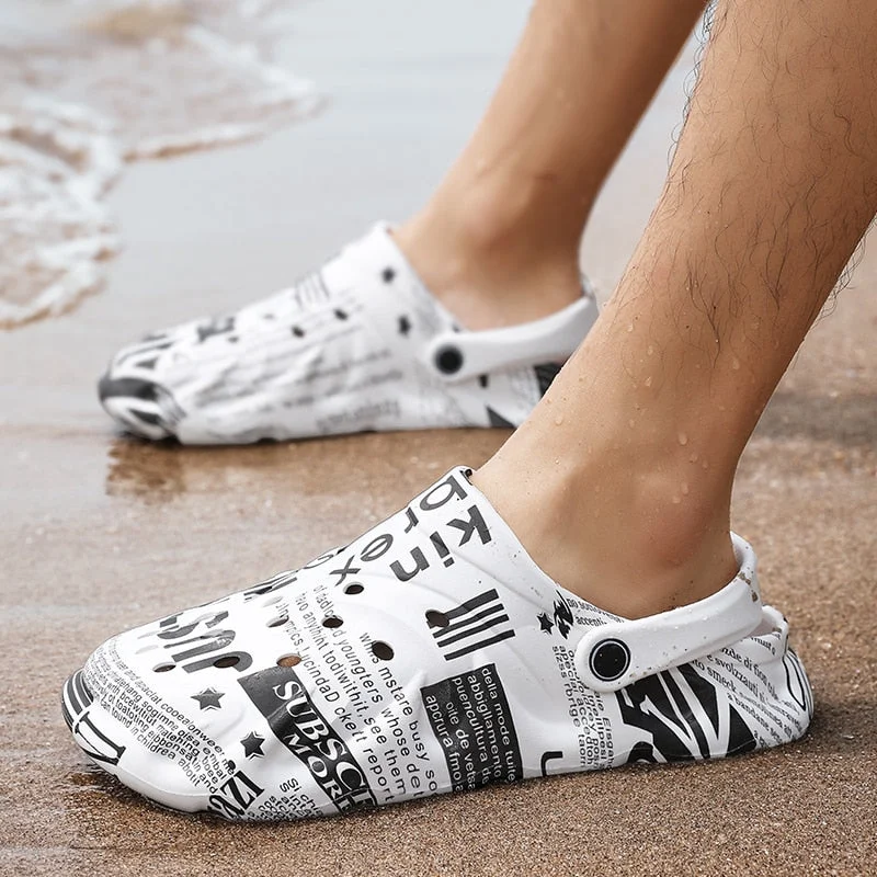 Summer Men Slippers Outdoor Garden Shoes Clogs Platform Male Indoor Slides Bathroom Home Loafers Beach Sandals Flip Flops Mules