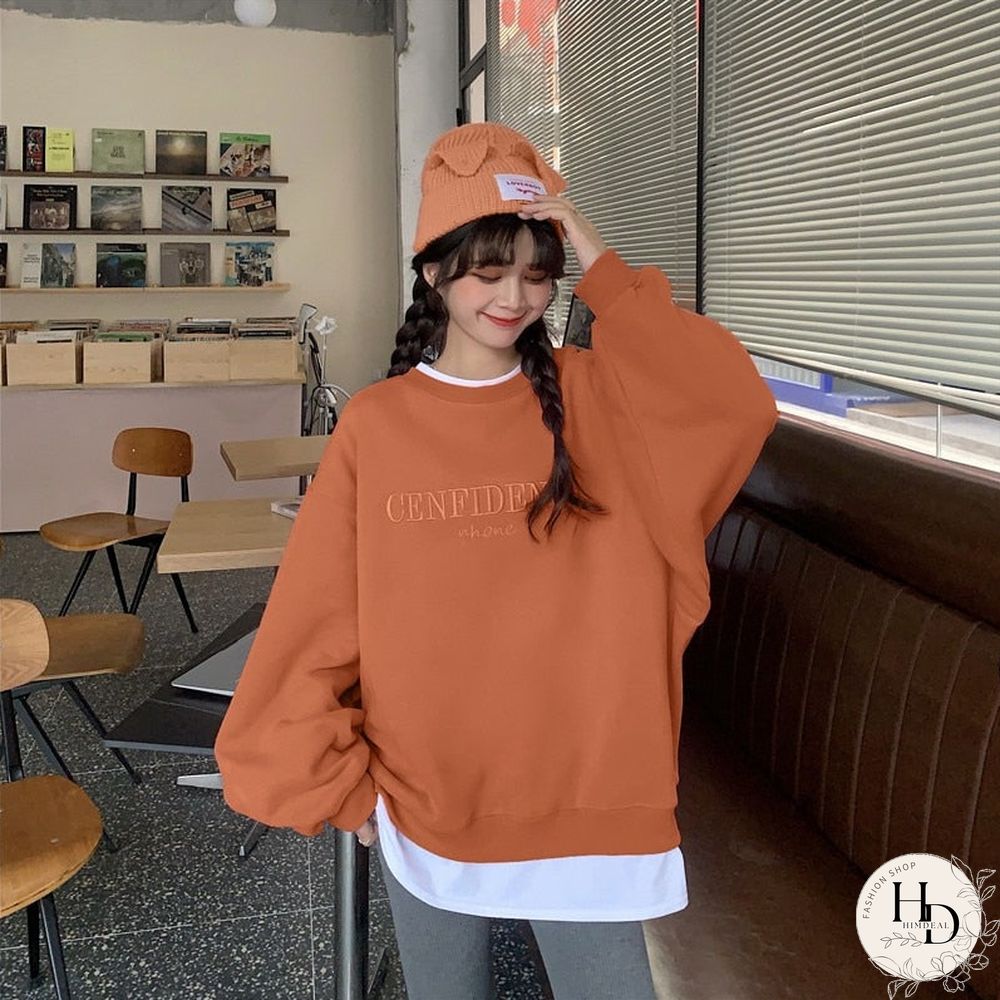 French Vintage Full Sleeve Sweatshirt Streetwear New Trendy Loose Fake Two Pullover 90S