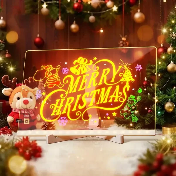 🎄🎁Kinder LED-Zeichentafel, wiederbeschreibbar und wiederverwendbar.