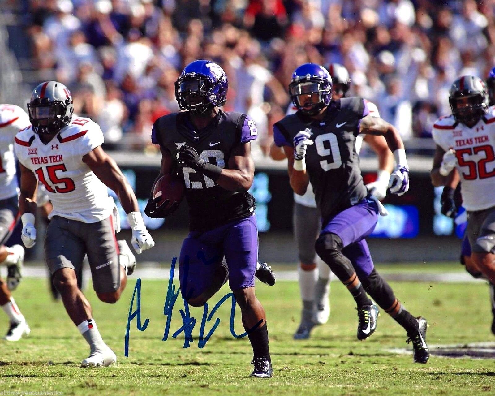 TCU HORNED FROGS AARON GREEN HAND SIGNED 8X10 Photo Poster painting W/COA TEXAS CHRISTIAN 2015