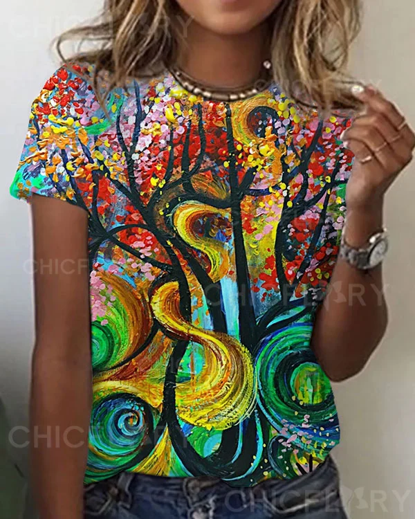 Women's Peacock Floral Tee