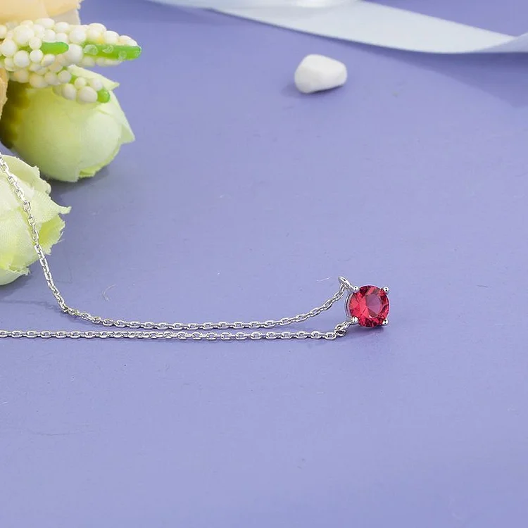 Dainty Ruby Necklace, July Birthstone Necklace, Bridesmaid Gift, Mom N –  Susabella