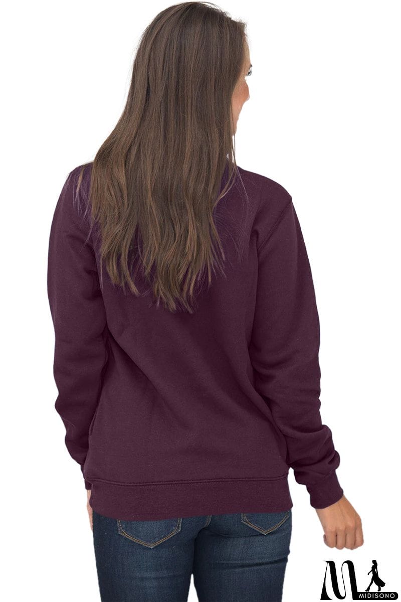 MidiSono - Pocket Style Quarter Zip Sweatshirt