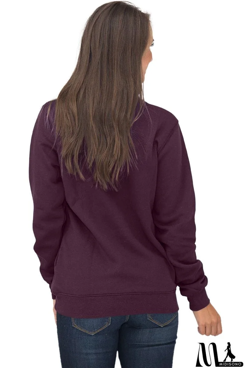 MidiSono - Pocket Style Quarter Zip Sweatshirt