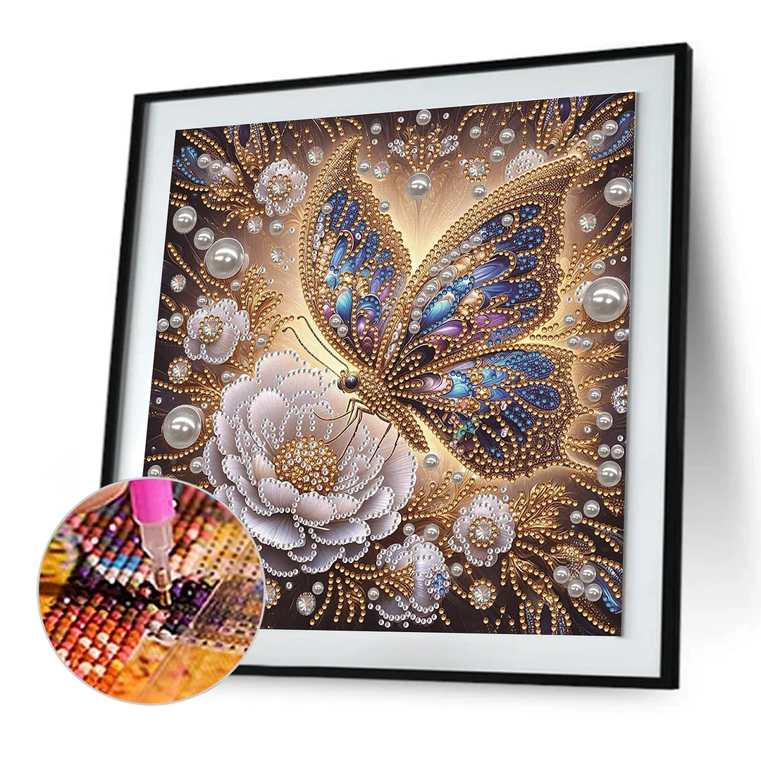 Royal Blue Butterfly Special Shaped 5D DIY Partial Drill Home Diamond Art Kit