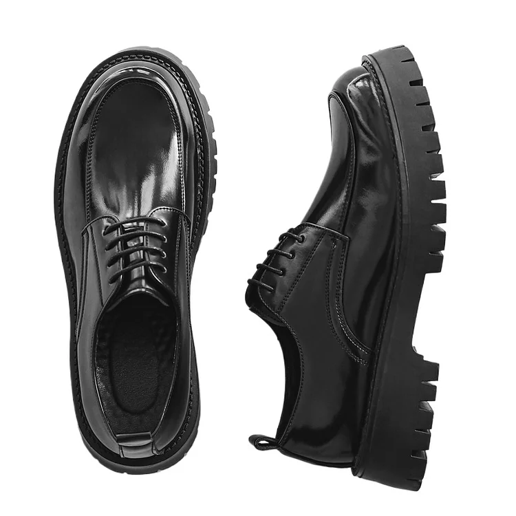 Men's Round-Toe Business Casual Chunky Sole Oxfords Derby Shoes