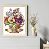 (Stamped/Counted) Flowers In Tea Cup - 18CT Cross Stitch 20*25cm/7.87*9.84in