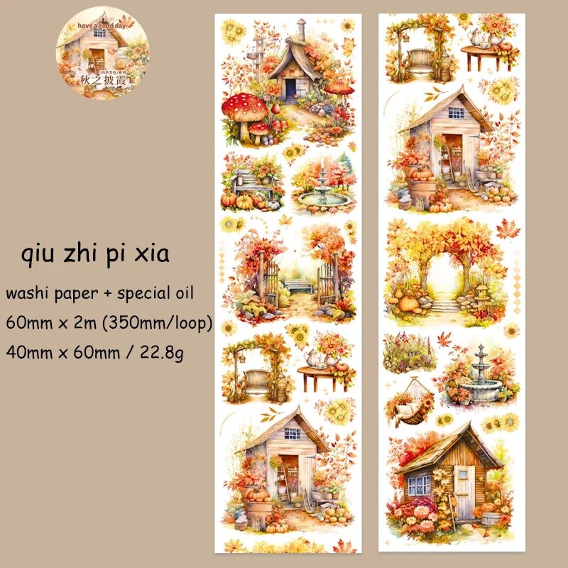 Journalsay 60mm*200cm The Colors of The Seasons Series Plant Flower Landscaping Washi Tape 