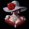 Scarlet Diamond Lady Full 11CT 3 Strands DIY Stamped Needlework Embroidery Kit 17.71x17.71inch Embroidery Needlepoint Starter Kits Cross Stitch Art and Crafts Kits for Beginners Adults Home Decor