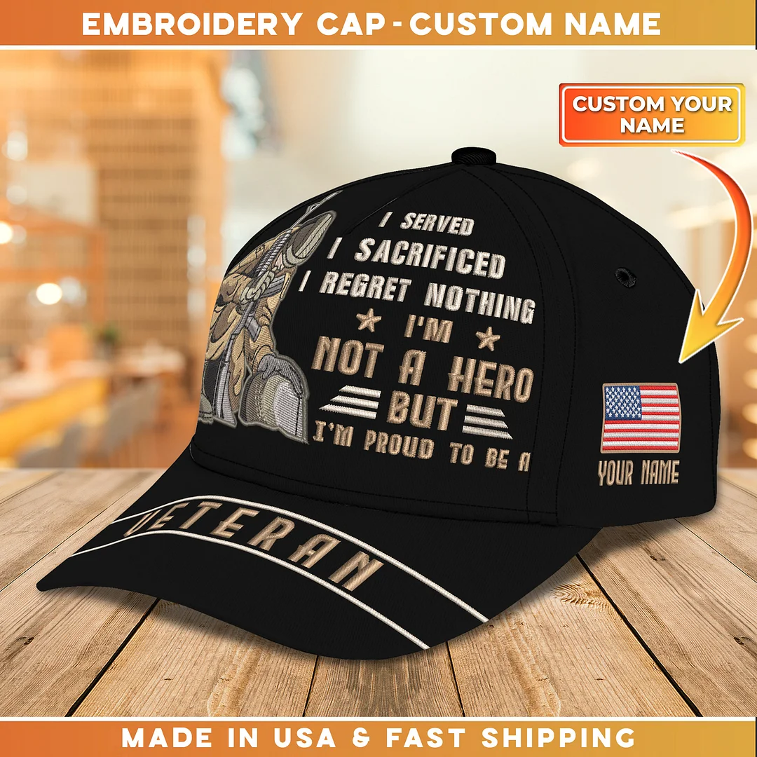 Embroidery Cap - I'm Proud To Be A Veteran Cap Custom Classic Embroidery