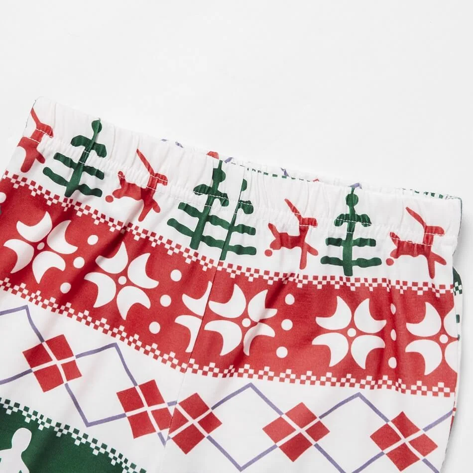 Christmas Tree and Snowflake Patterned Family Matching Pajamas Sets