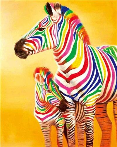 

Colorful Zebra – Paint By Numbers - 40*50CM, 501 Original
