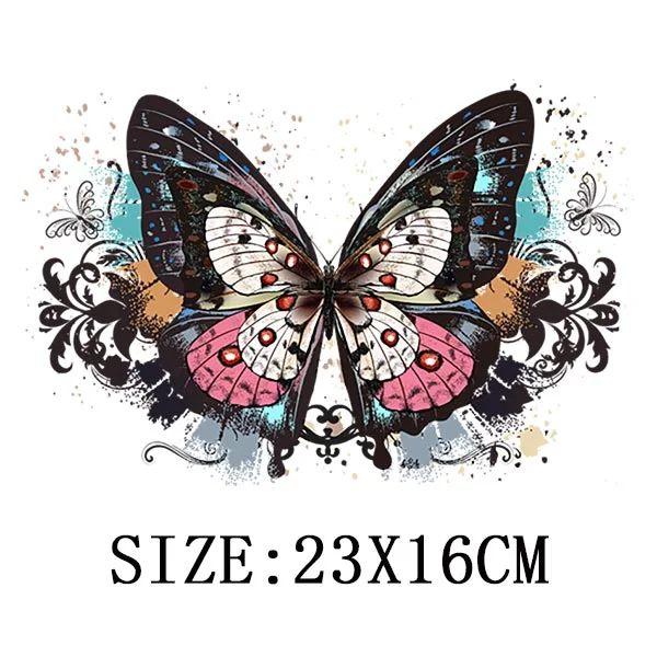 Beautiful Butterfly Thermal Sticker On T-shirt DIY Washable Iron On Hoodies Funny Design On Clothes Patches Appliqued Decoration