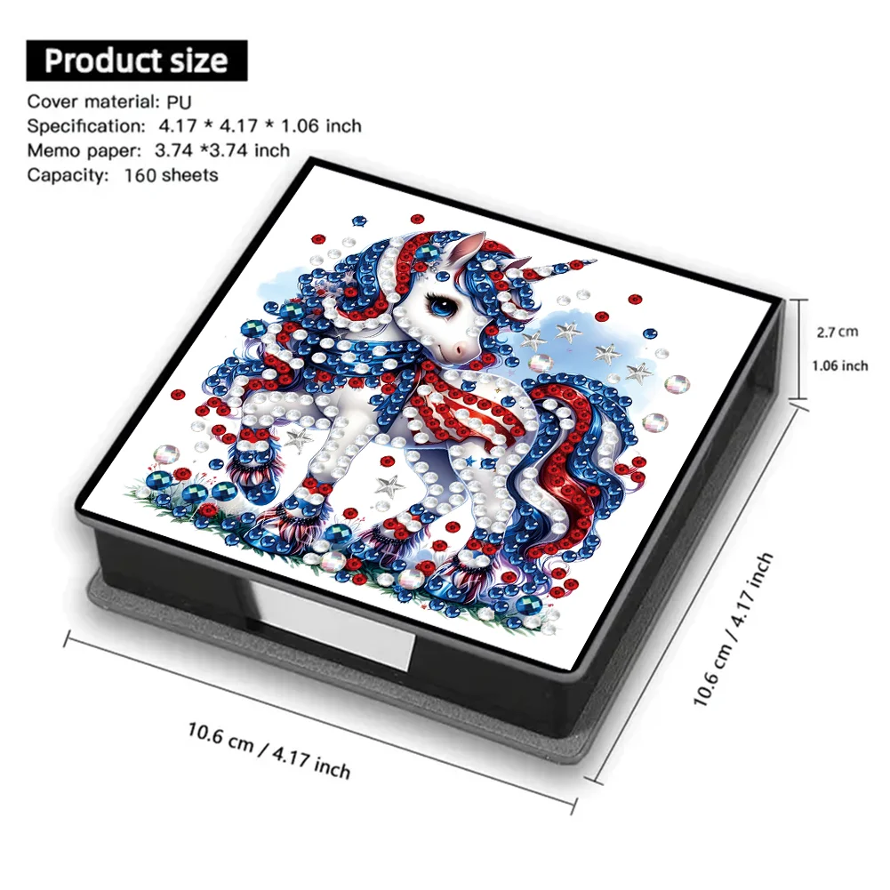 PU 5D Diamond Painting Kit Note Box DIY Diamond Art Notepad Box (K)