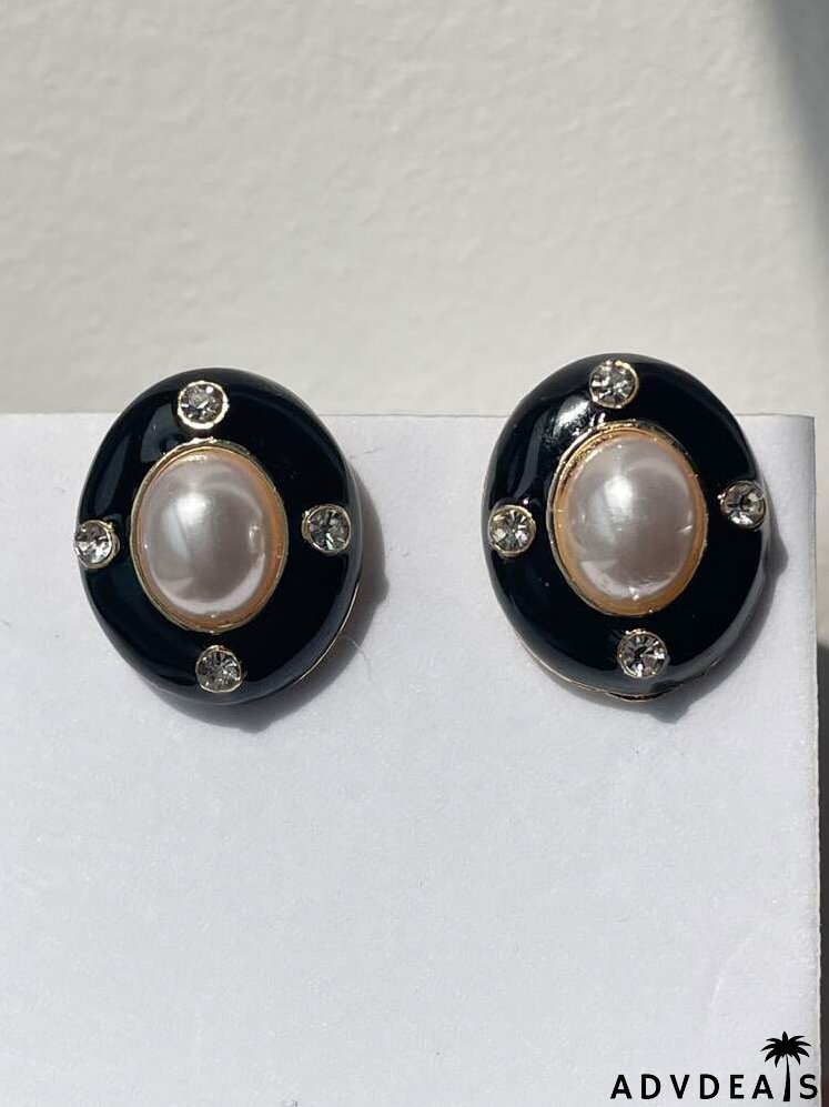 Faux Pearl Stud Earrings