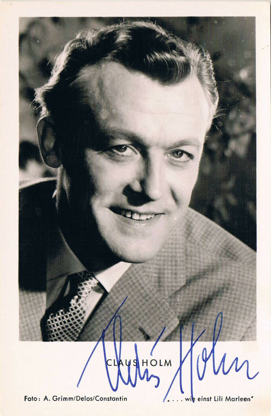 Claus Holm 1918-96 autograph signed postcard Photo Poster painting 3.5x5.5 German actor