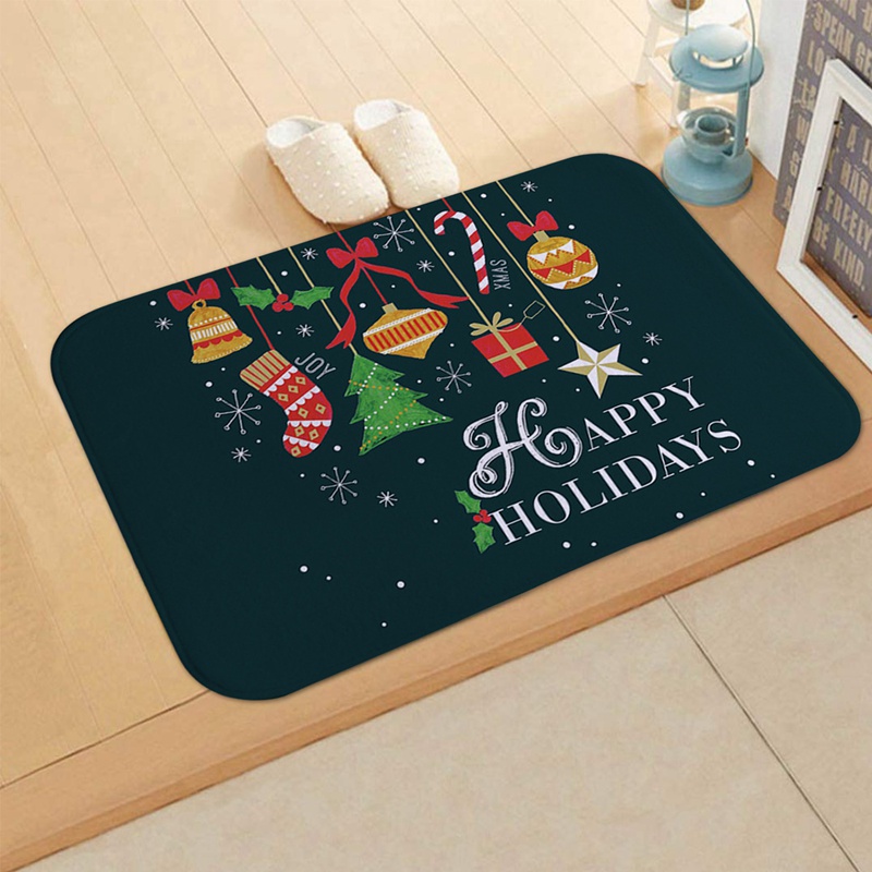 Tegooe Christmas Pattern Entry Mat - Non-Slip IndoorOutdoor Festive Doormat