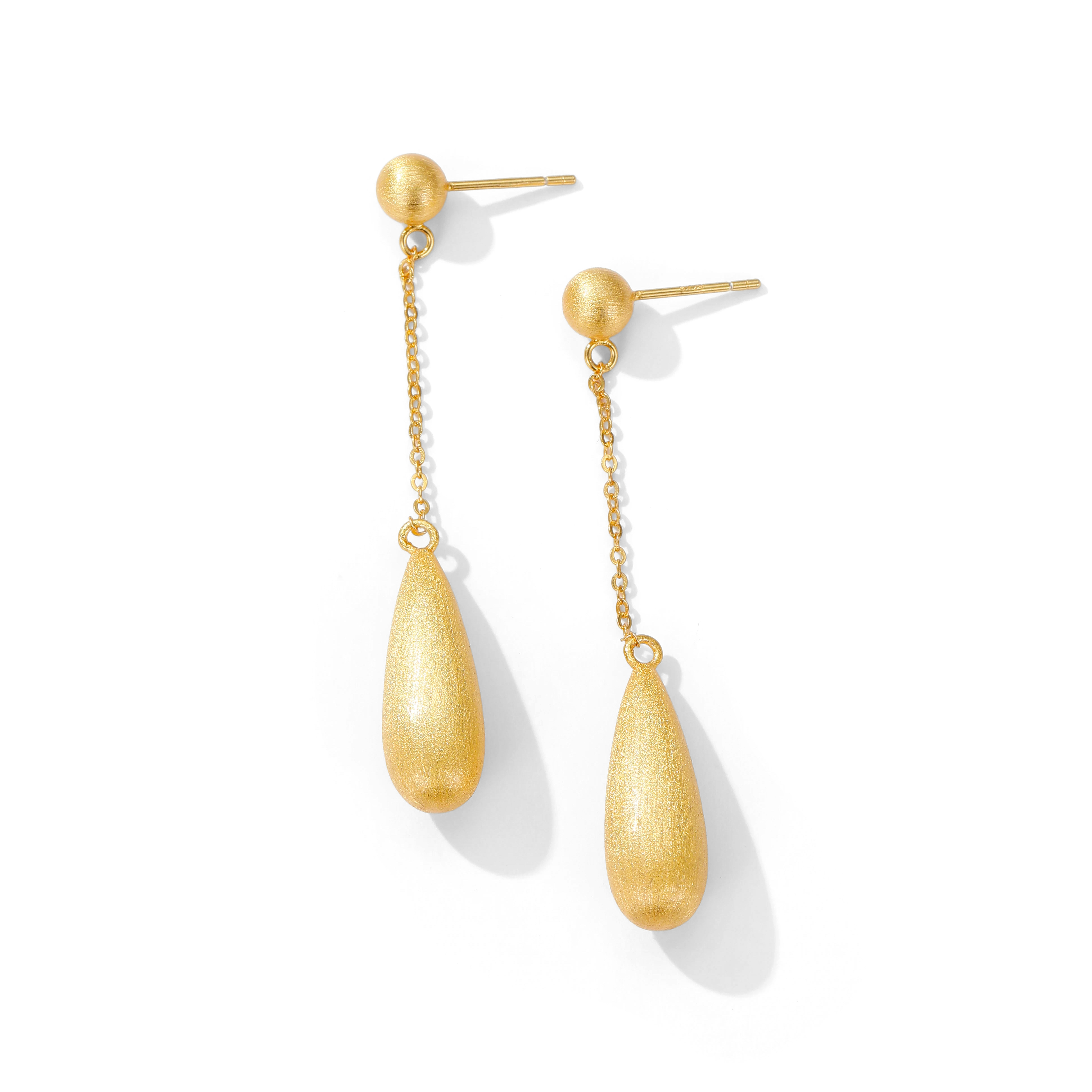 Brushed Celestial Teardrop Earrings