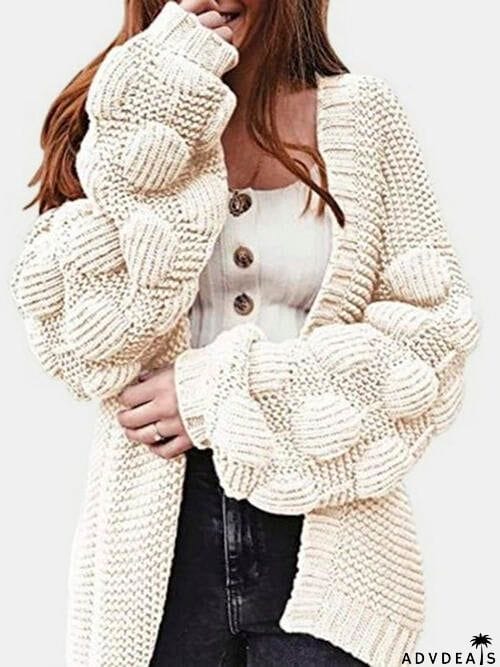 Open Front Long Sleeve Cardigan