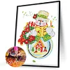Diamond Painting-DIY Crystal Rhinestone Green Snowman