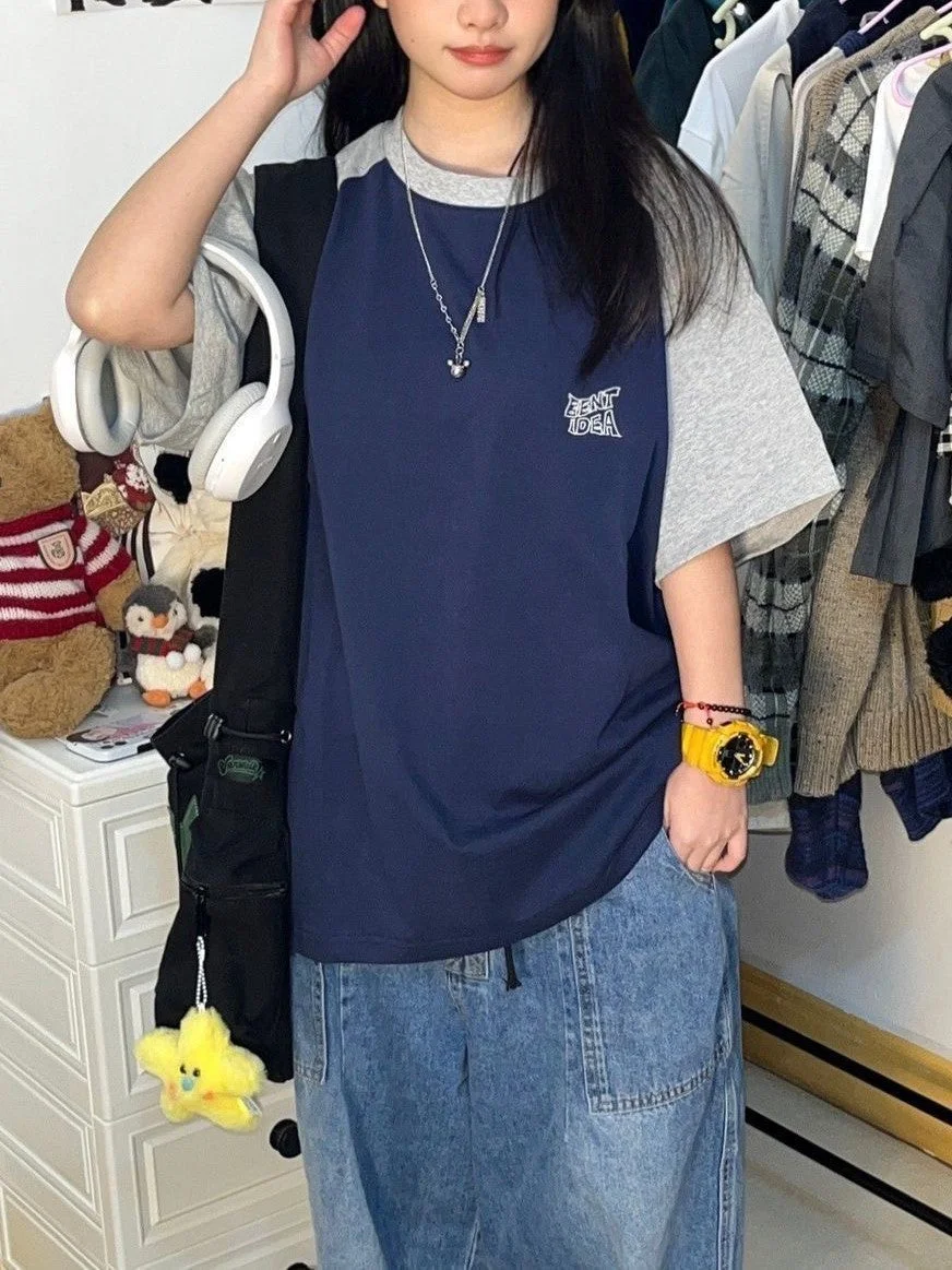 Brownm Oversize Raglan Short Sleeve Top