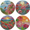 4Pcs Diamond Painting Wooden Animal Placemats with Holder Diamond Art Place Mats