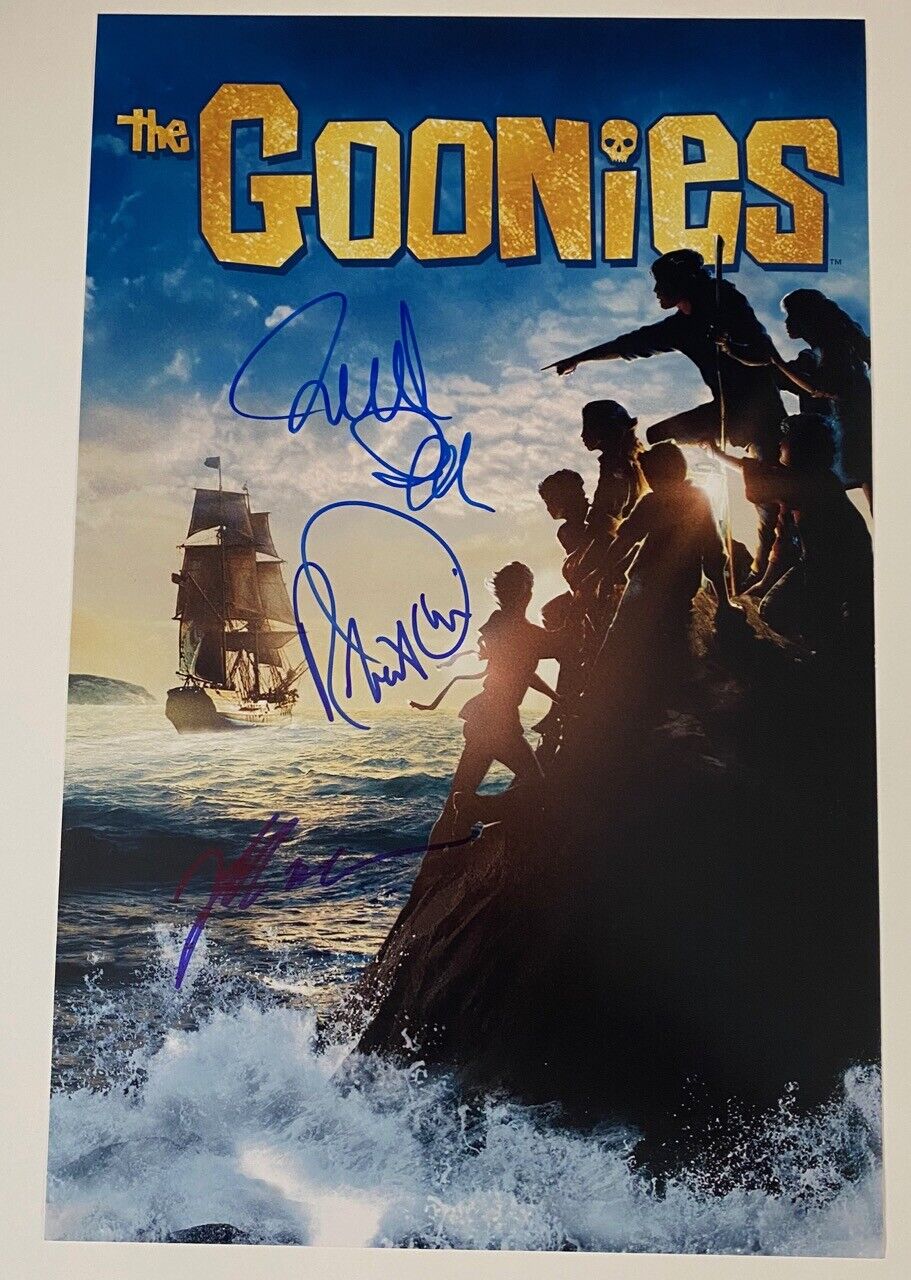 THE GOONIES Cast Signed 11x17 Poster Richard Donner Jeff Cohen Robert Davi COA