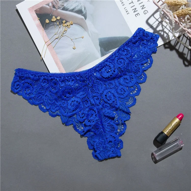 Sexy lace panties ladies panties thong floral lace ladies breathable panties low waist thong transparent