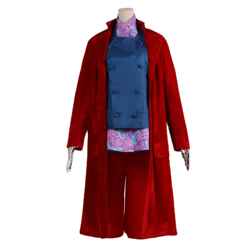 Willy Wonka Charlie Cosplay Costume Uniform Chocolate Factory