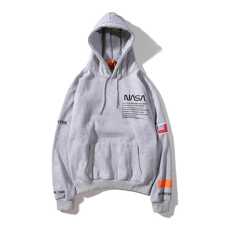 Hip-hop Hooded Jacket Nasa Joint Letter Sweater Embroidered Loose Hoodies