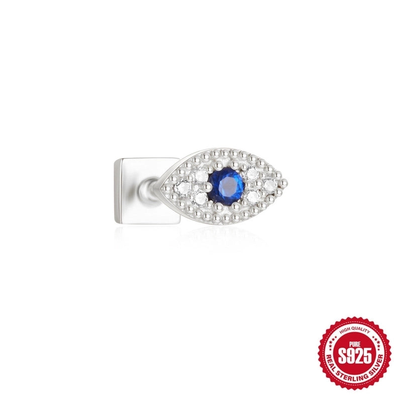1 Piece 925 Sterling Silver Devil’s Eye Star Moon Ear Studs